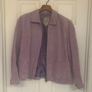 TravelSmith Lavender Suede Leather Jacket Petite Large